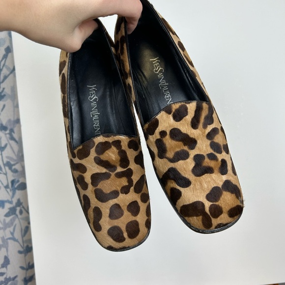 Yves Saint Laurent Shoes - Yves Saint Laurent Brown Pony Hair Loafers